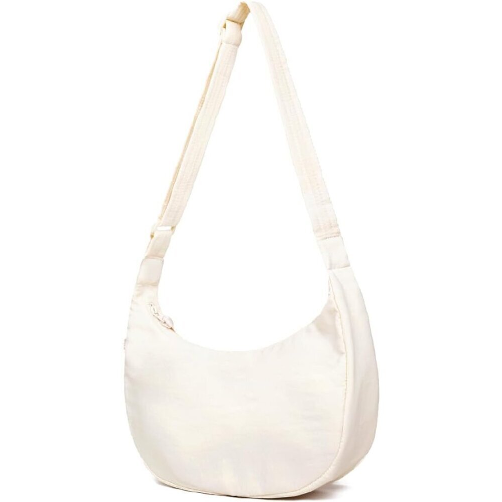 Large Crescent Crossbody Bag Women Leather Water-Resistant Travel Organizer